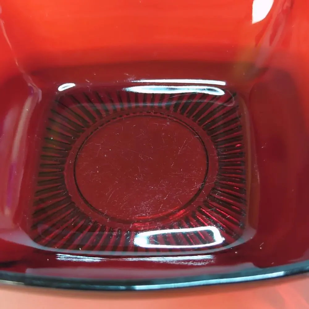 Fire-King Charm Royal Ruby Red Glass 4 3/4